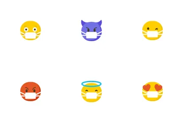 Emoji With Facemask Icon Pack