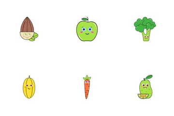 Emojis de comida saudável Pacote de Ícones