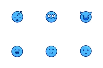 Emoticono azul Paquete de Iconos