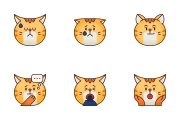 Emoticon de gato gordinho Pacote de Ícones