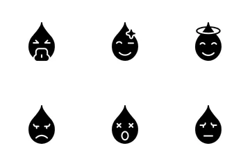 Gota de água emoticon Pacote de Ícones