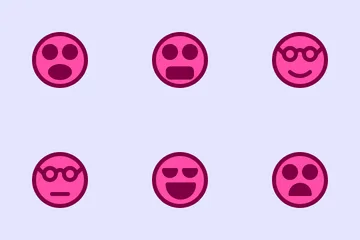 Emoticon rosa Pacote de Ícones