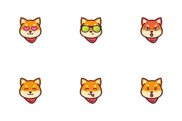 Emoticon Shiba Inu Pacote de Ícones