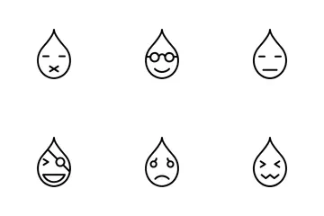 Emoticon, Wassertropfen Icon Pack