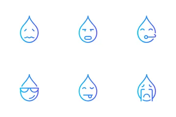 Emoticon Water Drop Icon Pack