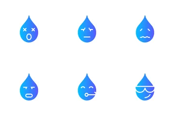 Emoticon Water Drop Icon Pack