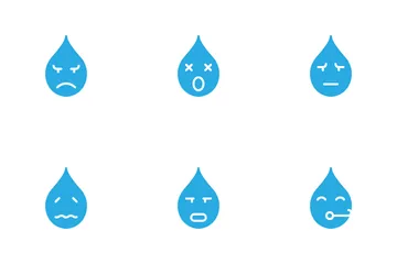 Emoticon Water Drop Icon Pack