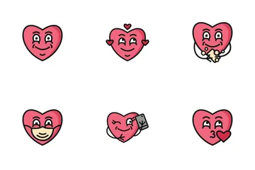 Emoticones de corazón Paquete de Iconos