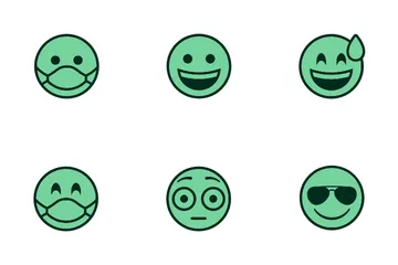 Emoticons de smileys fofos Pacote de Ícones