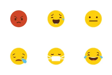 Emoticons flach Symbolpack