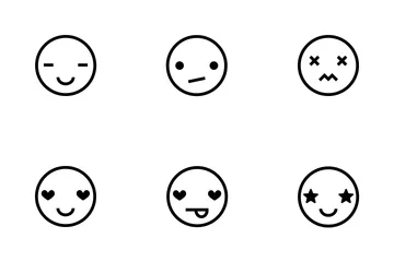 Emoticons-Gliederung Symbolpack