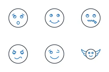 Emotion  Two Color Line Icon Pack