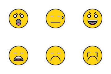 Emotionen und Emoji Symbolpack