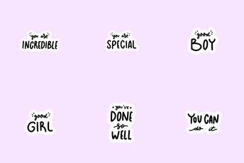 Encouraging Phrases Icon Pack