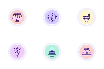 Energia solar Pacote de Ícones