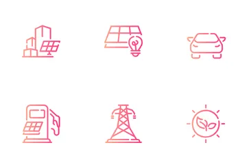 Energía solar Paquete de Iconos