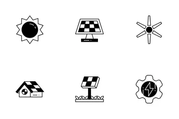 Energía solar Paquete de Iconos