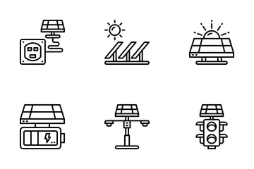 Energía solar Paquete de Iconos