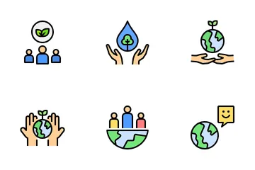 Energia verde e terra sostenibile Icon Pack