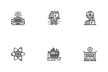 Énergie Électricité Et Combustible Pack d'Icônes