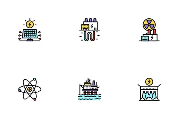 Energy Electricity And Fuel Power Icon Pack