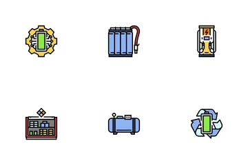 Energy Storage Power System Icon Pack