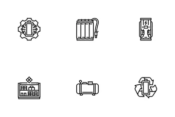 Energy Storage Power System Icon Pack