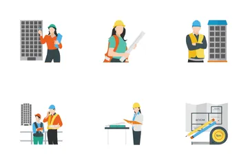 Engineer Construction Equipment Icon Pack