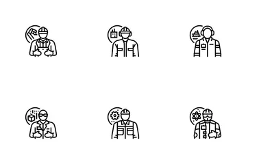 Engineer Technology Work Man Icon Pack