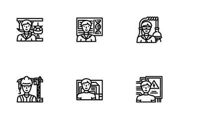 Engineer Worker Man Construction Icon Pack