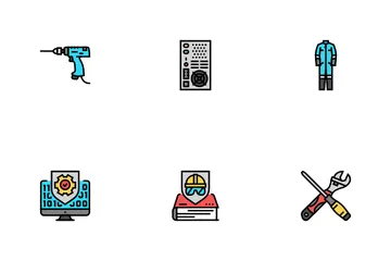 Engineering Tool Work Wrench Icon Pack