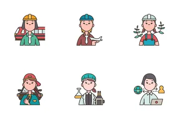 Engineering Woman Icon Pack