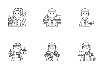 Engineering Woman Icon Pack