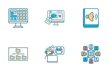 Apprentissage à distance Pack d'Icônes