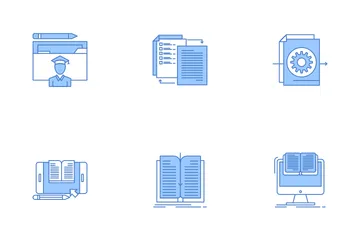 Enseignement à distance et apprentissage en ligne Pack d'Icônes