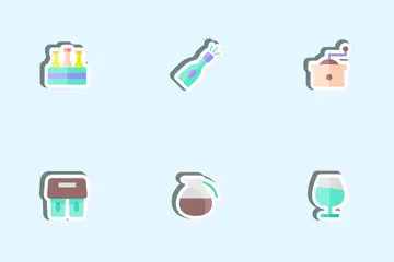 Ensemble d'autocollants de boisson Icon Pack