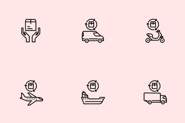 Entrega y paquete Paquete de Iconos