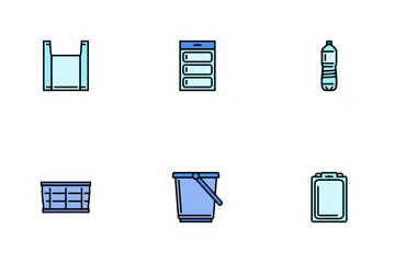 Envase de plástico para alimentos Paquete de Iconos