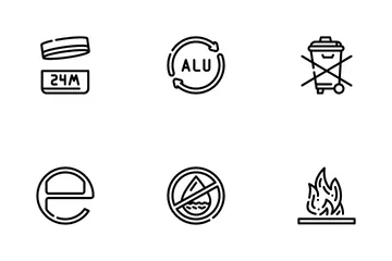 Envases Marcado Industrial Paquete de Iconos