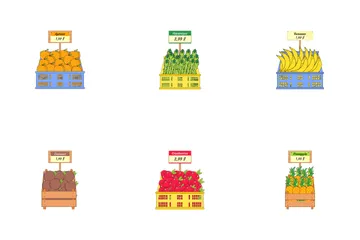 Légumes et fruits d'épicerie Pack d'Icônes