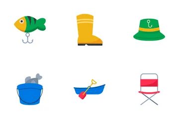 Equipamento para atividades de pesca Icon Pack