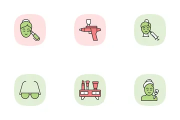 Equipamento de beleza Pacote de Ícones