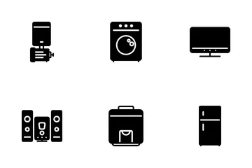 Equipamentos eletrônicos domésticos Pacote de Ícones