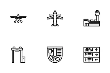 Equipamentos Eletrônicos Aeroportuários Pacote de Ícones