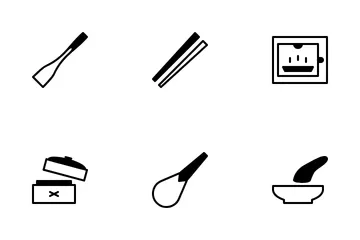 Équipement de cuisine traditionnel Pack d'Icônes