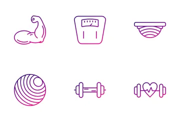 Equipo de gimnasio Paquete de Iconos