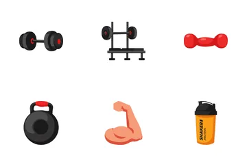 Equipos de gimnasio y fitness Paquete de Iconos