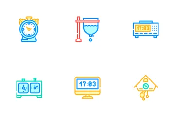 Equipo de reloj y tiempo de reloj Icon Pack