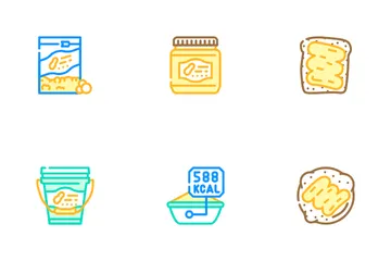 Erdnussbutter-Lebensmittel Symbolpack