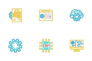 Planification des ressources d'entreprise Erp Pack d'Icônes